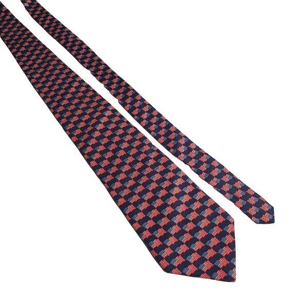 American Traditions Patriotic Flag Necktie Election Red White Blue Designer - Picture 1 of 5